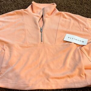 Athleta Coral Seasoft Rib 1/4 Zip Popover